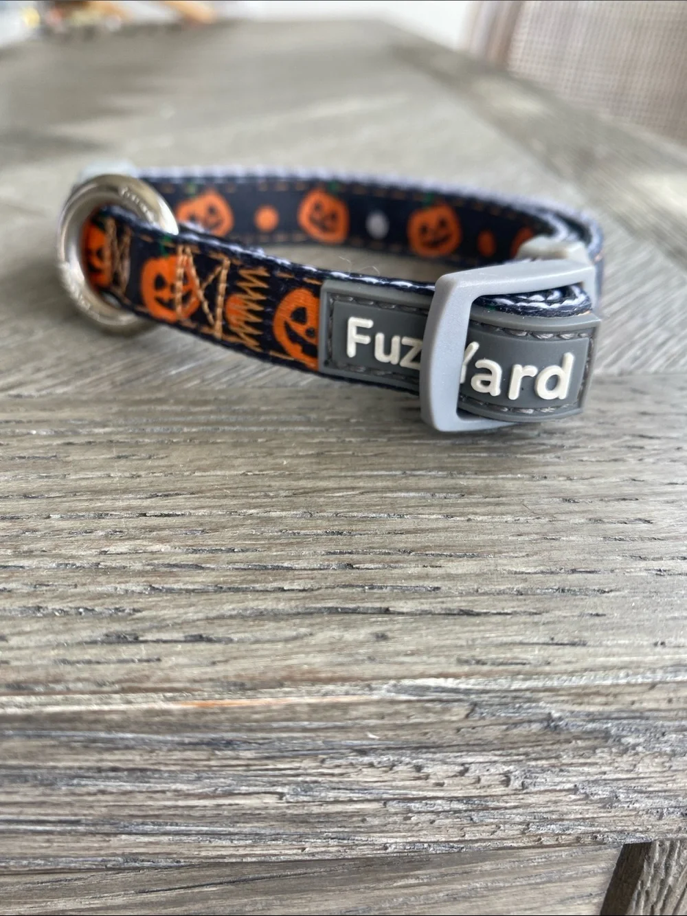 FuzzYard Dog Collar Halloween Pumpkin Adjustable Safety Lock Small